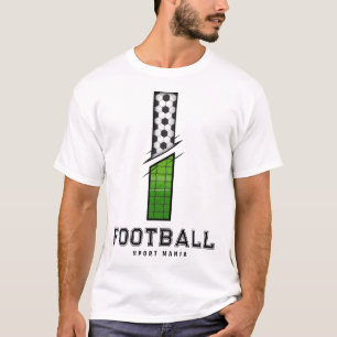Fußball Textur Initial Sportliche Typografie  T-Shirt