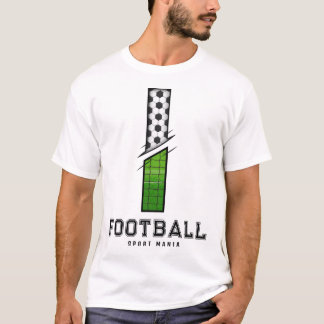 Fußball Textur Initial Sportliche Typografie T-Shirt