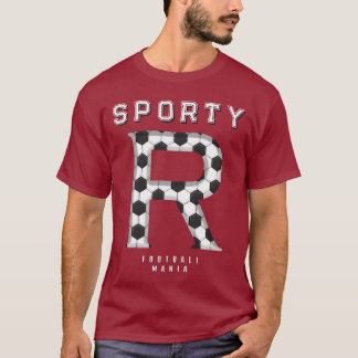 Fußball Textur Initial Sportliche Typografie T-Shirt