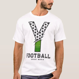 Fußball Textur Initial Sportliche Typografie T-Shirt