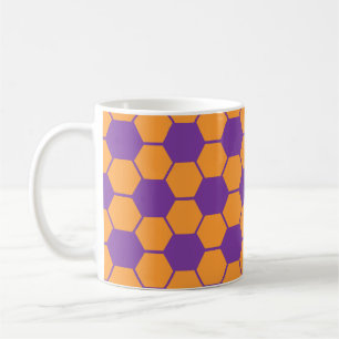 Fußball Textur - Lila & Orange Kaffeetasse