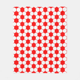 Fußball Textur - Weiß und Rot  Fleecedecke