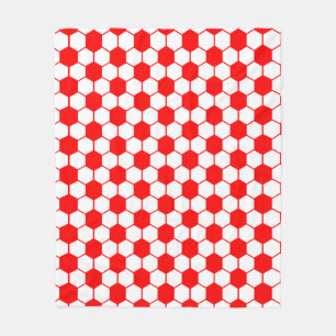 Fußball Textur - Weiß und Rot Fleecedecke