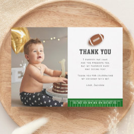 Fußball-Thema Erstes Jahr bis zum Geburtstag Foto Dankeskarte