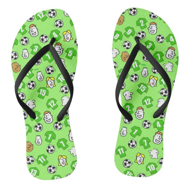 Fußball Thema Flip Flops in Ihren Club Farben (Fußbett)
