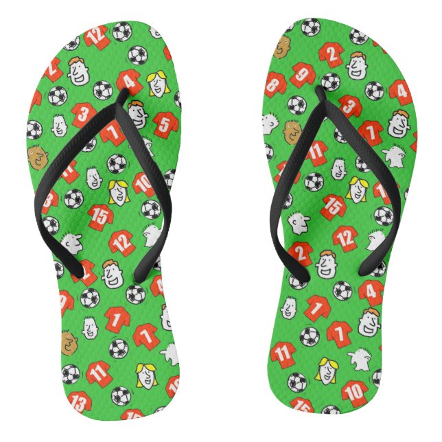 Fußball Thema Flip Flops in Ihren Club Farben (Fußbett)