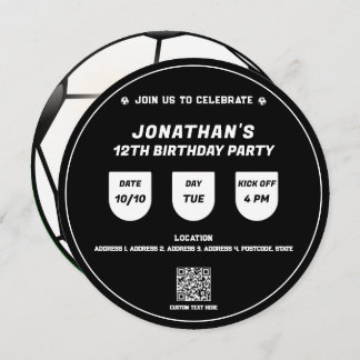 Fußball-Thema Geburtstagsfeier Einladung