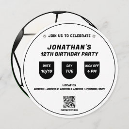 Fußball-Thema Geburtstagsfeier Einladung