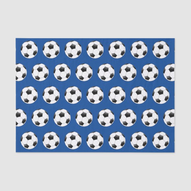 Fußball-Thema Geschenk TissueBlue Seidenpapier (Vorderseite)