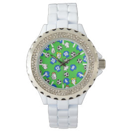 Fußball Thema mit Shirts in Blau Armbanduhr