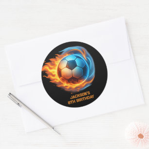 Fußball Thema Sport Geburtstag Runder Aufkleber