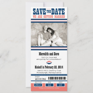 Fußball-Ticket Hochzeit Sichern Sie das Datum Save The Date