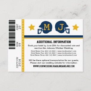 Fußball-Ticket Hochzeitsinformationen Begleitkarte