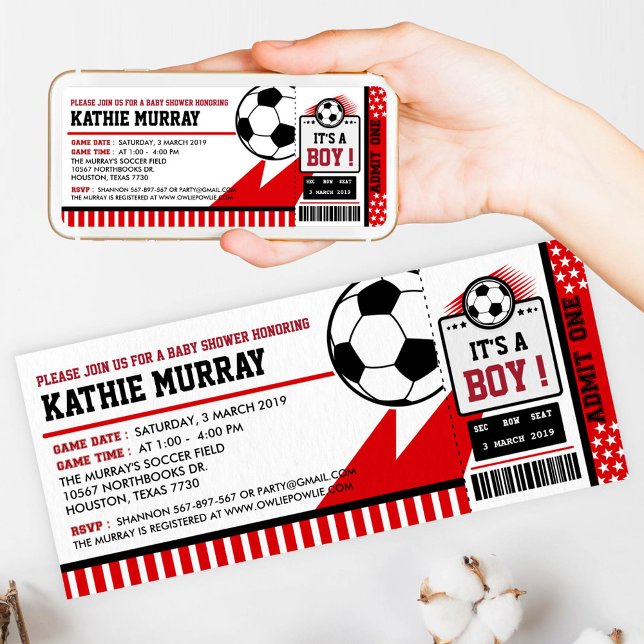 Fußball Ticket Pass Kinderdusche Einladung (Von Creator hochgeladen)