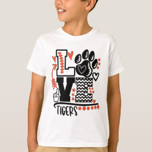 Fußball Tigers Pfote Mom Schulgeist T-Shirt