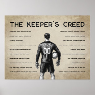 Fußball-Torhüter Personalisiert Keeper-Credo Poster