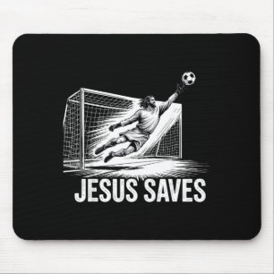 Fußball Torwart Torhüter Jesus rettet christlich Mousepad