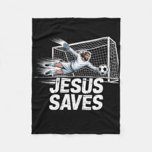 Fußball Torwart Torhüter Jesus rettet christliche Fleecedecke