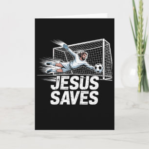 Fußball Torwart Torhüter Jesus rettet christliche Karte