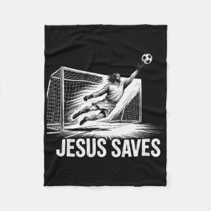 Fußball Torwart Torhüter Jesus rettet christlichen Fleecedecke
