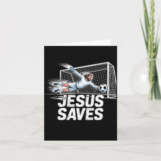 Fußball Torwart Torhüter Jesus rettet christlichen Karte
