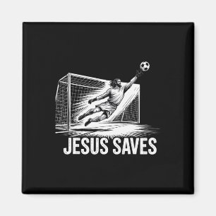 Fußball Torwart Torhüter Jesus rettet christlichen Magnet