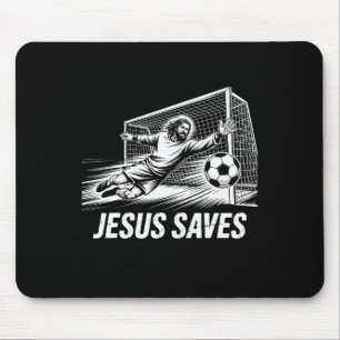 Fußball Torwart Torhüter Jesus rettet christlichen Mousepad