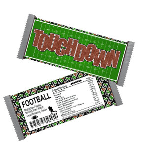 Fußball-Touchdown Geburtstag Candy Bar Wrappers Notizblock