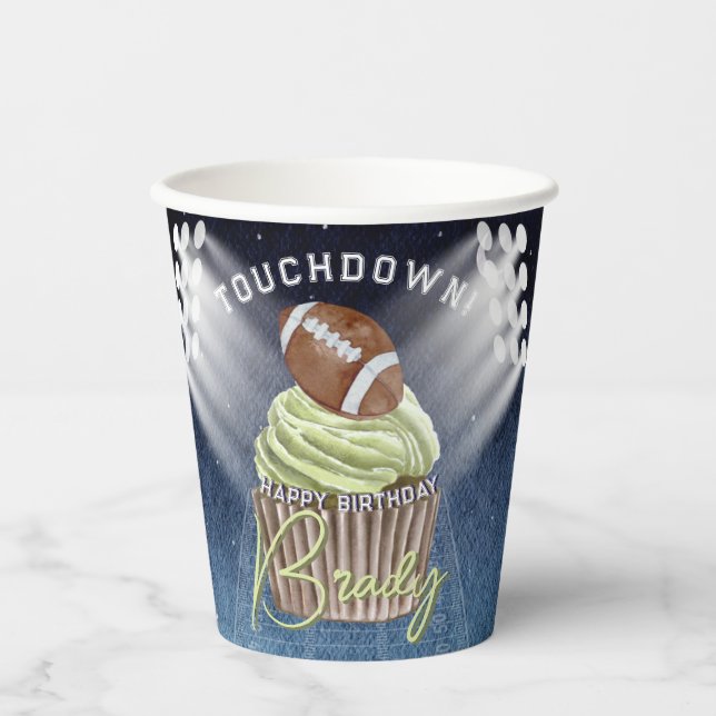 Fußball Touchdown Geburtstagsparty Paper Cups Pappbecher (Vorderseite)