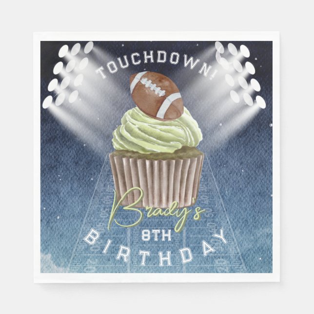 Fußball Touchdown Geburtstagsparty Serviette (Vorderseite)