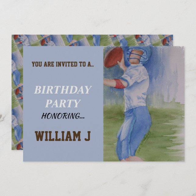 FUSSBALL-TOUCHDOWN-PASS-INVITE EINLADUNG (Vorne/Hinten)