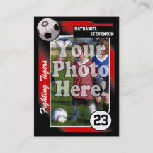 Fußball-Trading Card, rotes Fahrwerk-Geschäft in