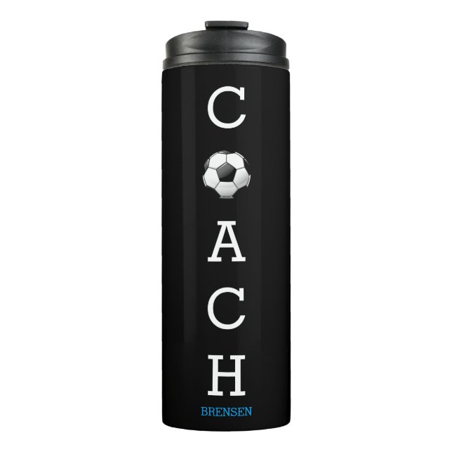 Fußball-Trainer-individueller Name Thermosbecher (Vorderseite)