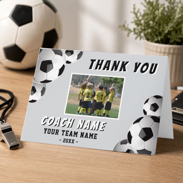 Fußball Trainer Name Foto  Dankeskarte (Von Creator hochgeladen)