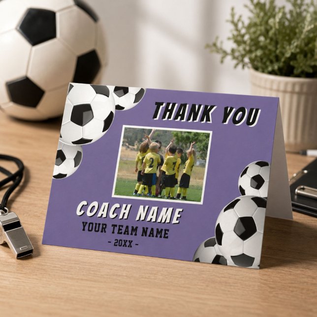 Fußball Trainer Name Foto  Dankeskarte (Von Creator hochgeladen)