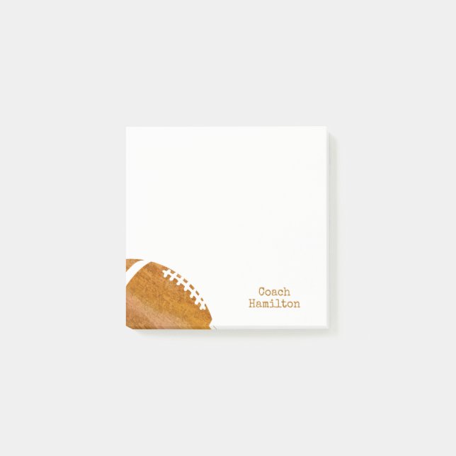 Fußball-Trainerpersonalisierter Watercolor Trendy Post-it Klebezettel (Vorderseite)