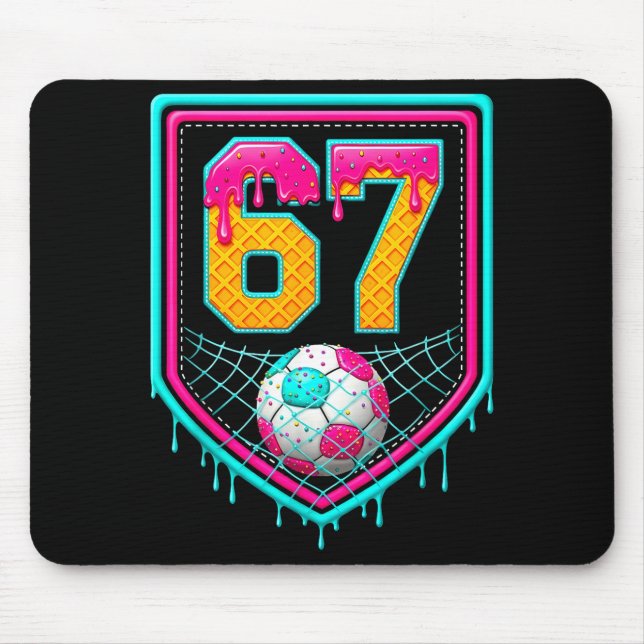 Fußball-Tropf Nummer 67 Fußballspieler  Mousepad (Vorne)