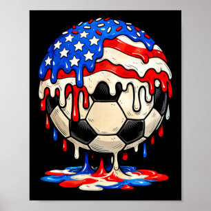 Fußball-Tropf USA-Flagge Streusel patriotisch Poster