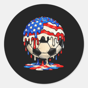 Fußball-Tropfamerikanische Flagge Streusel patriot Runder Aufkleber