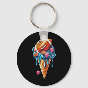 Fußball Tropfen Eiscreme Aquarellkone mit Sprung Schlüsselanhänger