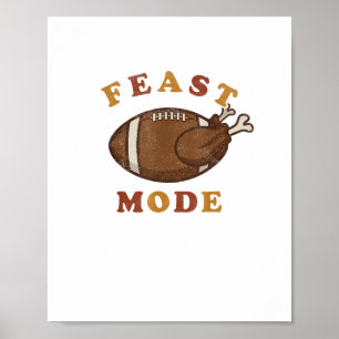 Fußball Truthahn Fest Modus Thanksgiving Retro Vin Poster
