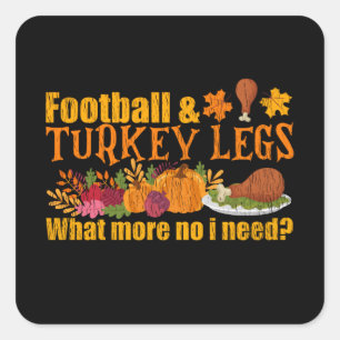 Fußball Truthahnkeulen Lustiger Thanksgiving Spiel Quadratischer Aufkleber