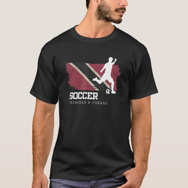 Fußball-Turnierspieler Trinidad und Tobago Flag Fu T-Shirt (Vorderseite)