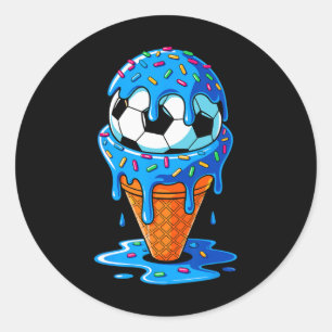 Fußball Tüte Eis Drip Spaß Streusel Geburtstag  Runder Aufkleber