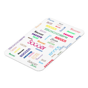 Fußball-Typografie Flexibles Foto-Magnet Magnet