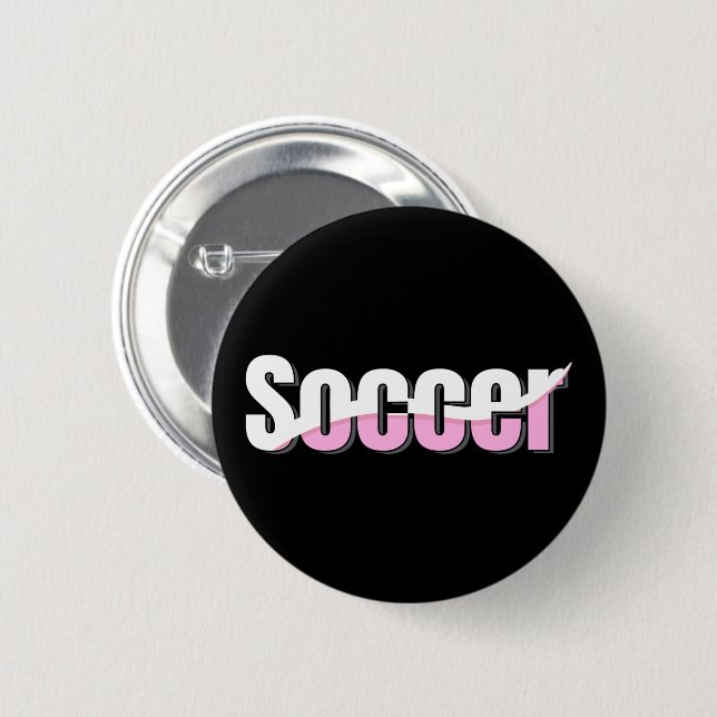 Fußball-Typografie Moderne Kunst Abstrakter Schwun Button (Vorne & Hinten)