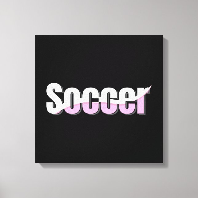 Fußball-Typografie Moderne Kunst Abstrakter Schwun Leinwanddruck (Vorderseite)
