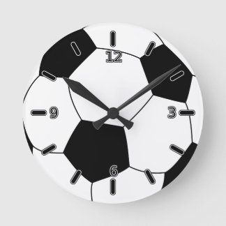 Fußball-Uhr (mit Zahlen) Runde Wanduhr