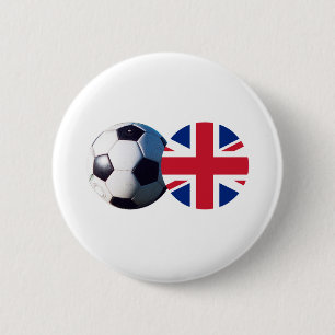 Fußball & UK-Flagge - MUSEUM Zazzle Button