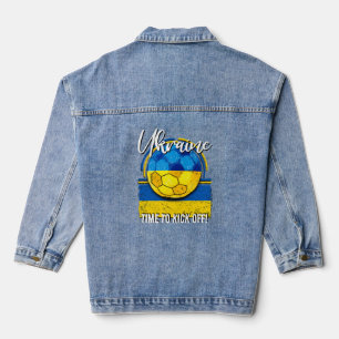 Fußball-Ukraine-Flagge, Retro-Fußball Jeansjacke